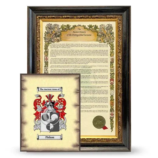 Pishon Framed History and Coat of Arms Print - Heirloom