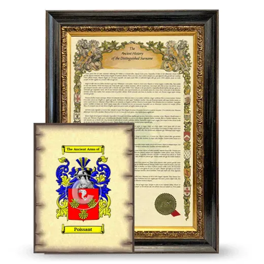 Poissant Framed History and Coat of Arms Print - Heirloom