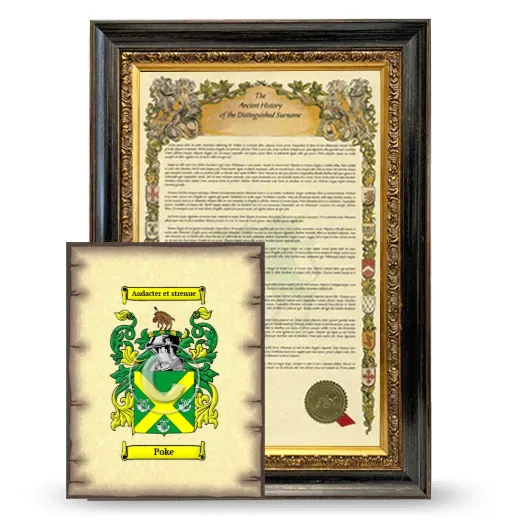 Poke Framed History and Coat of Arms Print - Heirloom