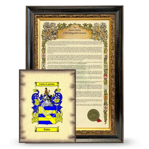 Potts Framed History and Coat of Arms Print - Heirloom