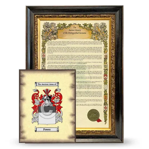 Power Framed History and Coat of Arms Print - Heirloom