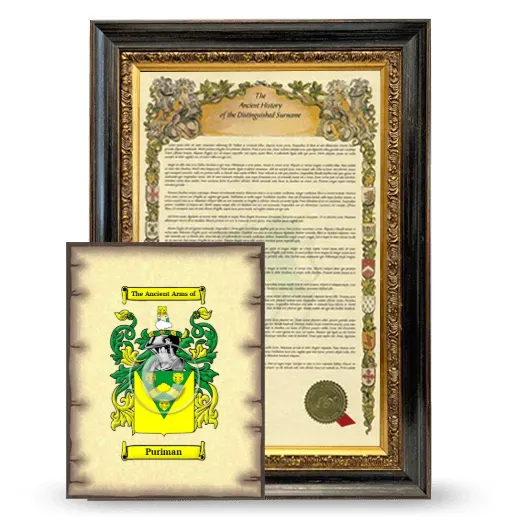 Puriman Framed History and Coat of Arms Print - Heirloom