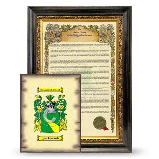 Quackenbush Framed History and Coat of Arms Print - Heirloom
