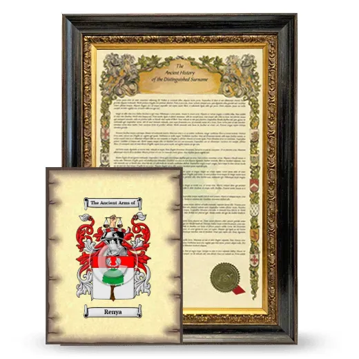 Renya Framed History and Coat of Arms Print - Heirloom
