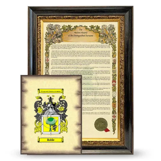 Roble Framed History and Coat of Arms Print - Heirloom