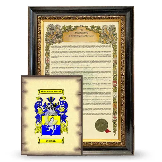 Roman Framed History and Coat of Arms Print - Heirloom