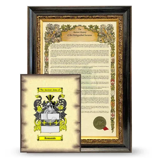 Romanis Framed History and Coat of Arms Print - Heirloom