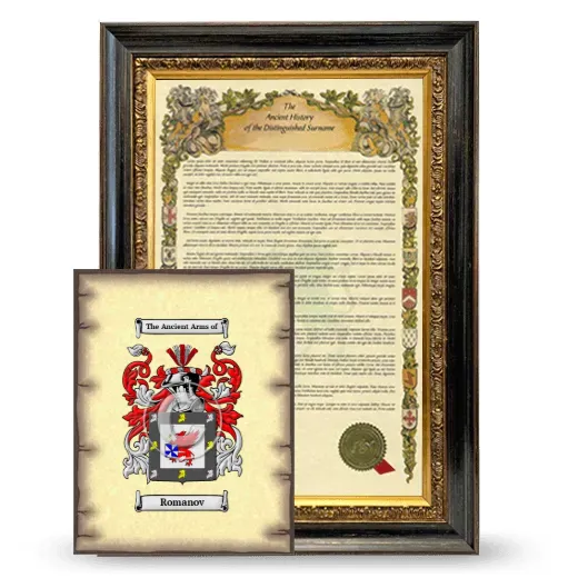Romanov Framed History and Coat of Arms Print - Heirloom