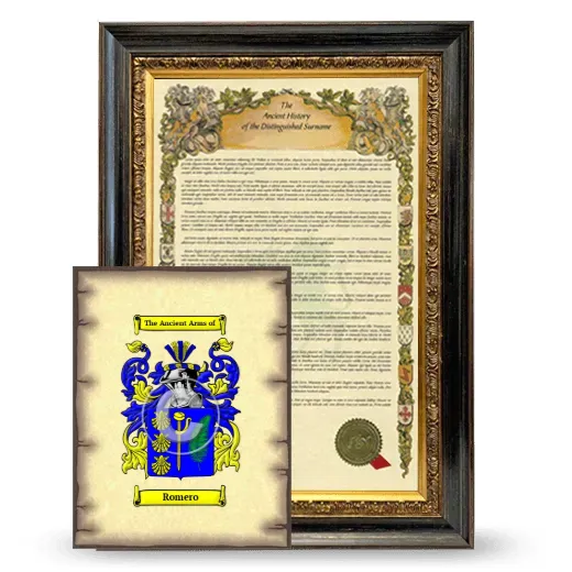Romero Framed History and Coat of Arms Print - Heirloom