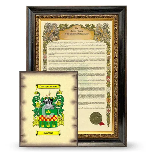Rowans Framed History and Coat of Arms Print - Heirloom