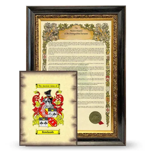 Rowlands Framed History and Coat of Arms Print - Heirloom