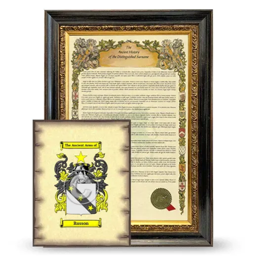 Russon Framed History and Coat of Arms Print - Heirloom