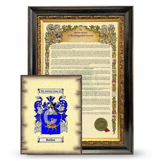 Ruther Framed History and Coat of Arms Print - Heirloom