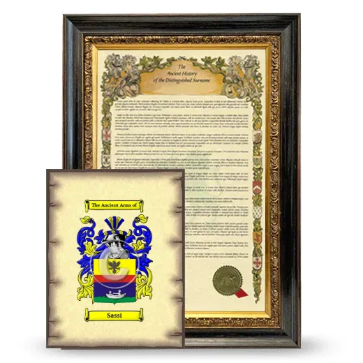Sassi Framed History and Coat of Arms Print - Heirloom