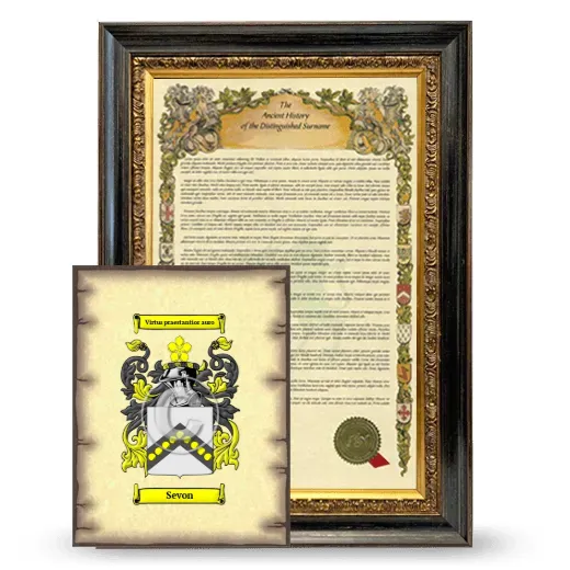 Sevon Framed History and Coat of Arms Print - Heirloom