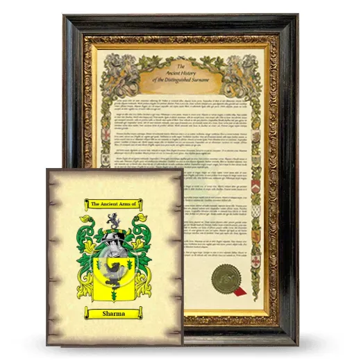 Sharma Framed History and Coat of Arms Print - Heirloom
