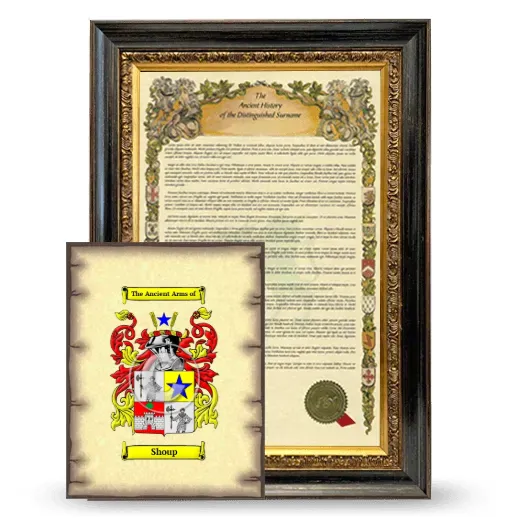 Shoup Framed History and Coat of Arms Print - Heirloom