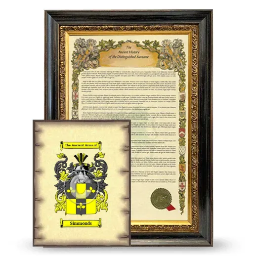 Simmonds Framed History and Coat of Arms Print - Heirloom