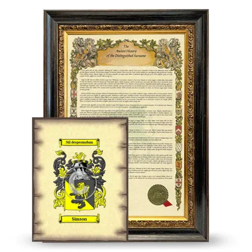 Simson Framed History and Coat of Arms Print - Heirloom