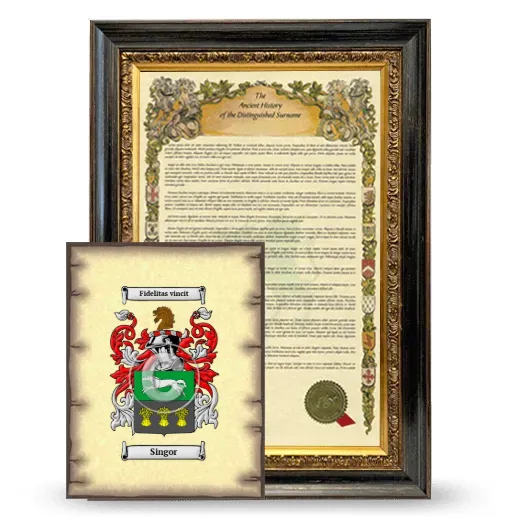 Singor Framed History and Coat of Arms Print - Heirloom