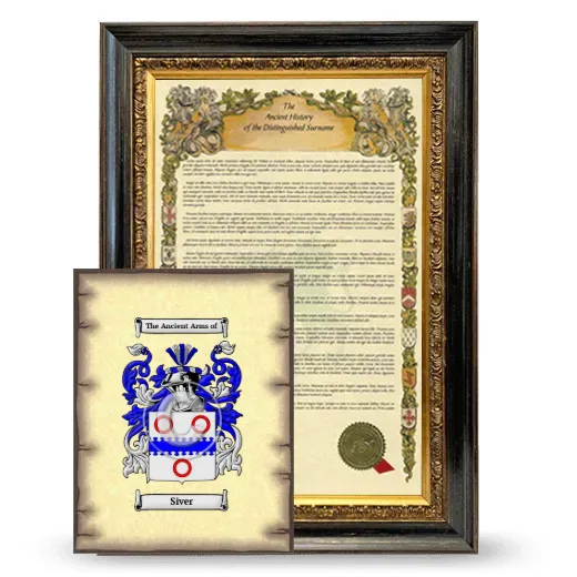 Siver Framed History and Coat of Arms Print - Heirloom