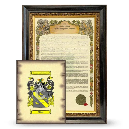 Slind Framed History and Coat of Arms Print - Heirloom