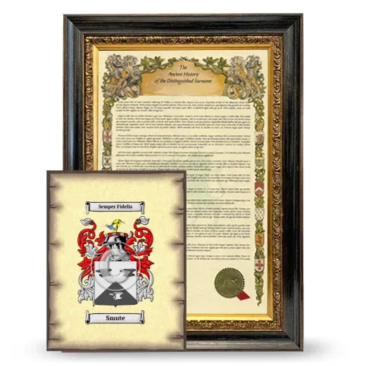 Smute Framed History and Coat of Arms Print - Heirloom