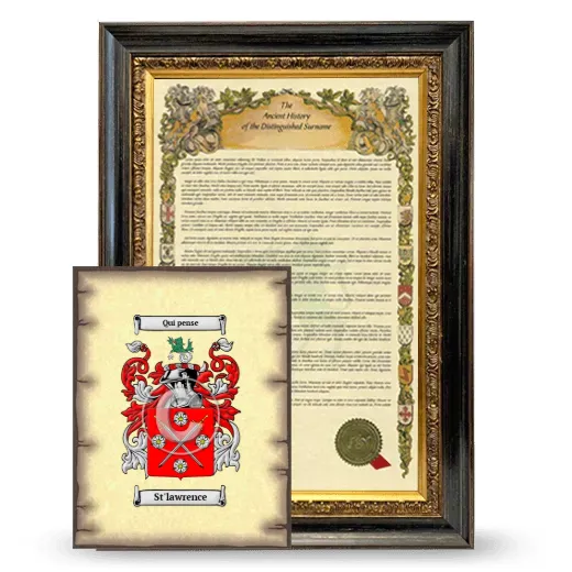 St'lawrence Framed History and Coat of Arms Print - Heirloom