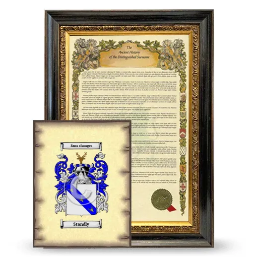 Standly Framed History and Coat of Arms Print - Heirloom