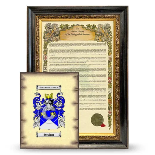 Stephen Framed History and Coat of Arms Print - Heirloom
