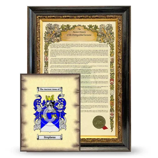 Stephens Framed History and Coat of Arms Print - Heirloom