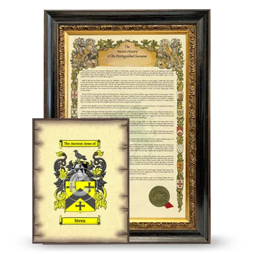 Stern Framed History and Coat of Arms Print - Heirloom
