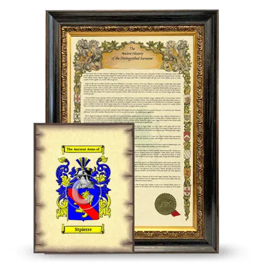 Stpierre Framed History and Coat of Arms Print - Heirloom