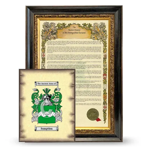Sumption Framed History and Coat of Arms Print - Heirloom