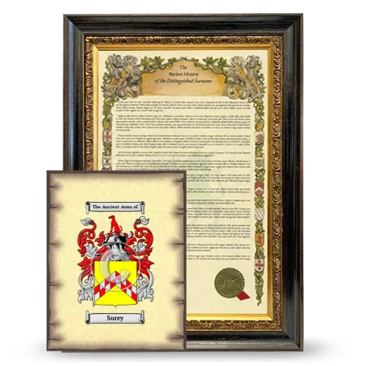 Surey Framed History and Coat of Arms Print - Heirloom