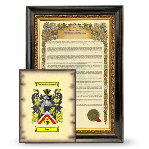Sus Framed History and Coat of Arms Print - Heirloom