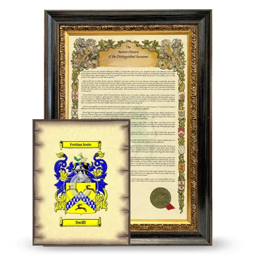 Swift Framed History and Coat of Arms Print - Heirloom