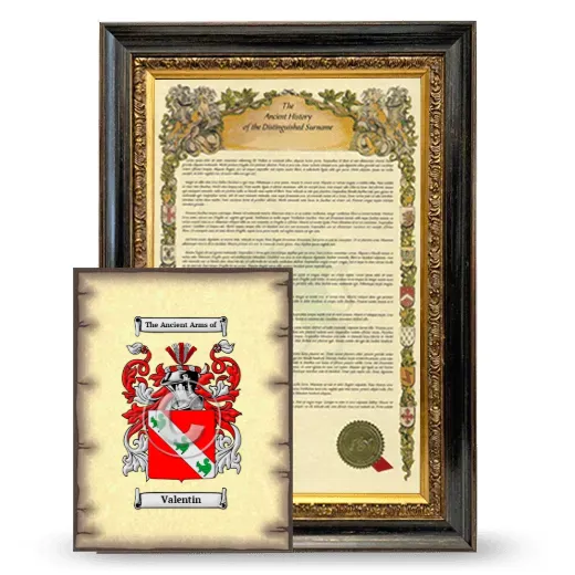 Valentin Framed History and Coat of Arms Print - Heirloom