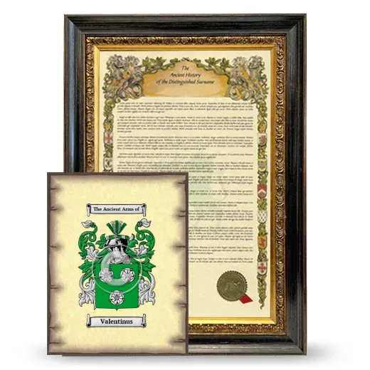 Valentinus Framed History and Coat of Arms Print - Heirloom