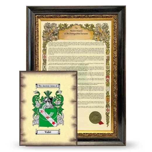 Valet Framed History and Coat of Arms Print - Heirloom
