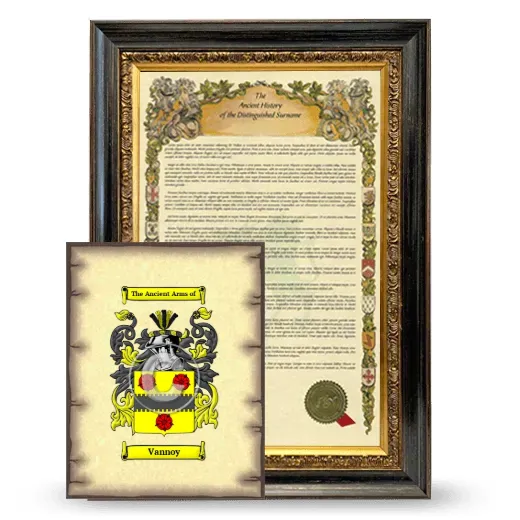 Vannoy Framed History and Coat of Arms Print - Heirloom
