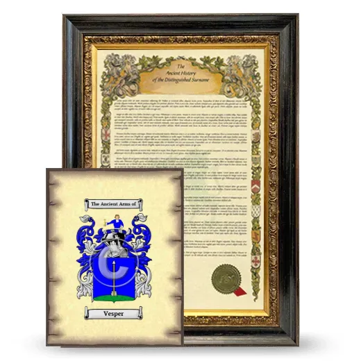 Vesper Framed History and Coat of Arms Print - Heirloom