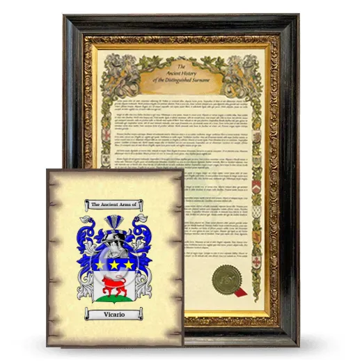 Vicario Framed History and Coat of Arms Print - Heirloom