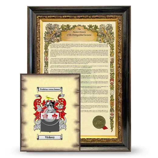 Vickery Framed History and Coat of Arms Print - Heirloom