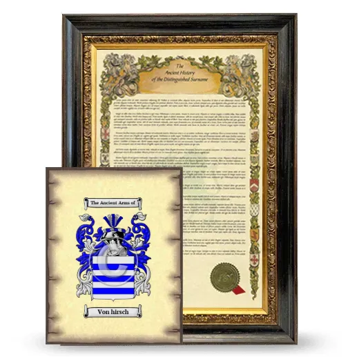 Von hirsch Framed History and Coat of Arms Print - Heirloom