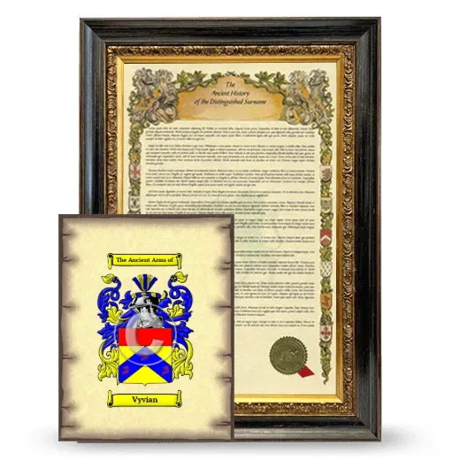 Vyvian Framed History and Coat of Arms Print - Heirloom