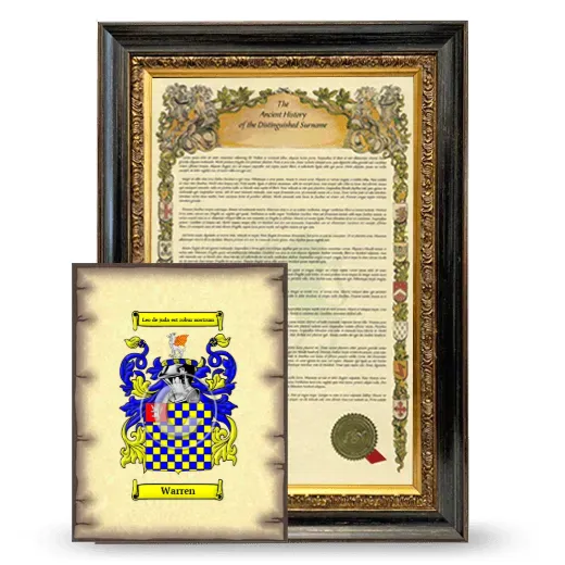 Warren Framed History and Coat of Arms Print - Heirloom