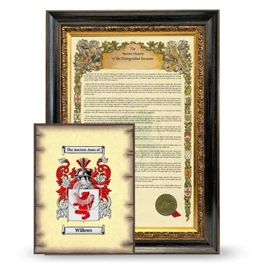 Willows Framed History and Coat of Arms Print - Heirloom