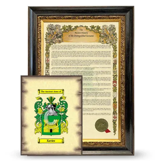 Xavier Framed History and Coat of Arms Print - Heirloom