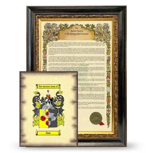 Zan Framed History and Coat of Arms Print - Heirloom